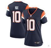 Camisa Denver Broncos Vapor Limited Bo Nix Azul Feminina