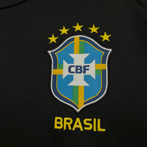 Camisa Seleção Brasil Treino C/ Patrocínios 2026 Torcedor Jordan Masculina - Preta