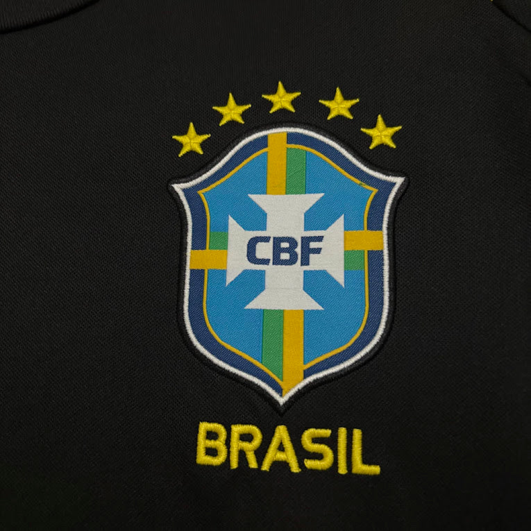 Camisa Seleção Brasil Treino C/ Patrocínios 2026 Torcedor Jordan Masculina - Preta