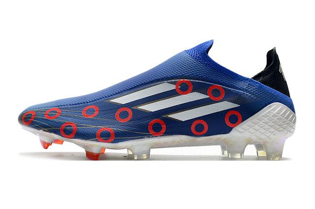 Chuteira Campo Adidas X SpeedFlow FG Azul e Bolinhas